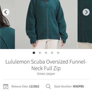 lululemon athletica Green Jasper Scuba Oversized Funnel-Neck Full Zip Hoodie